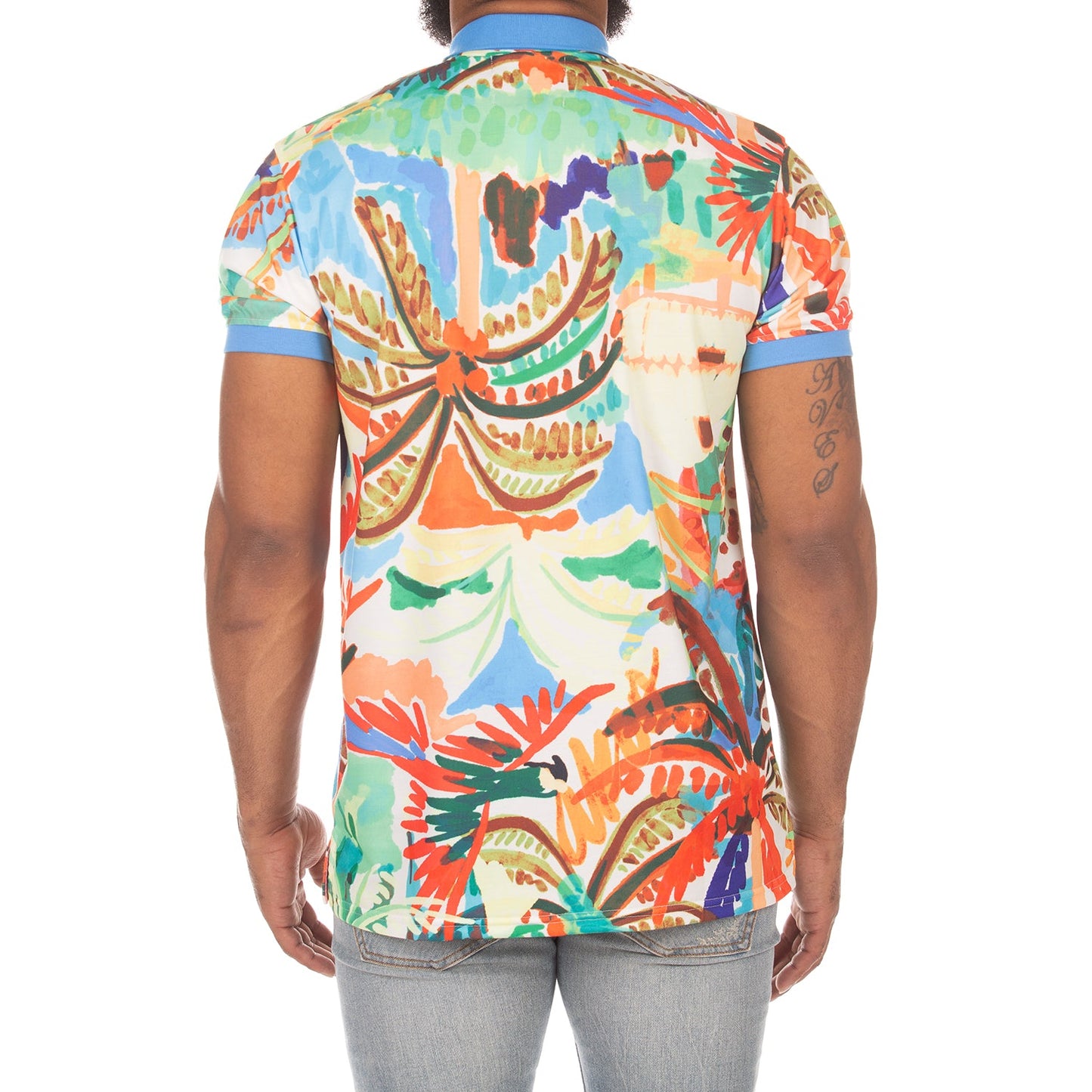 AKOO Men's Reef SS Polo (Azure Blue)