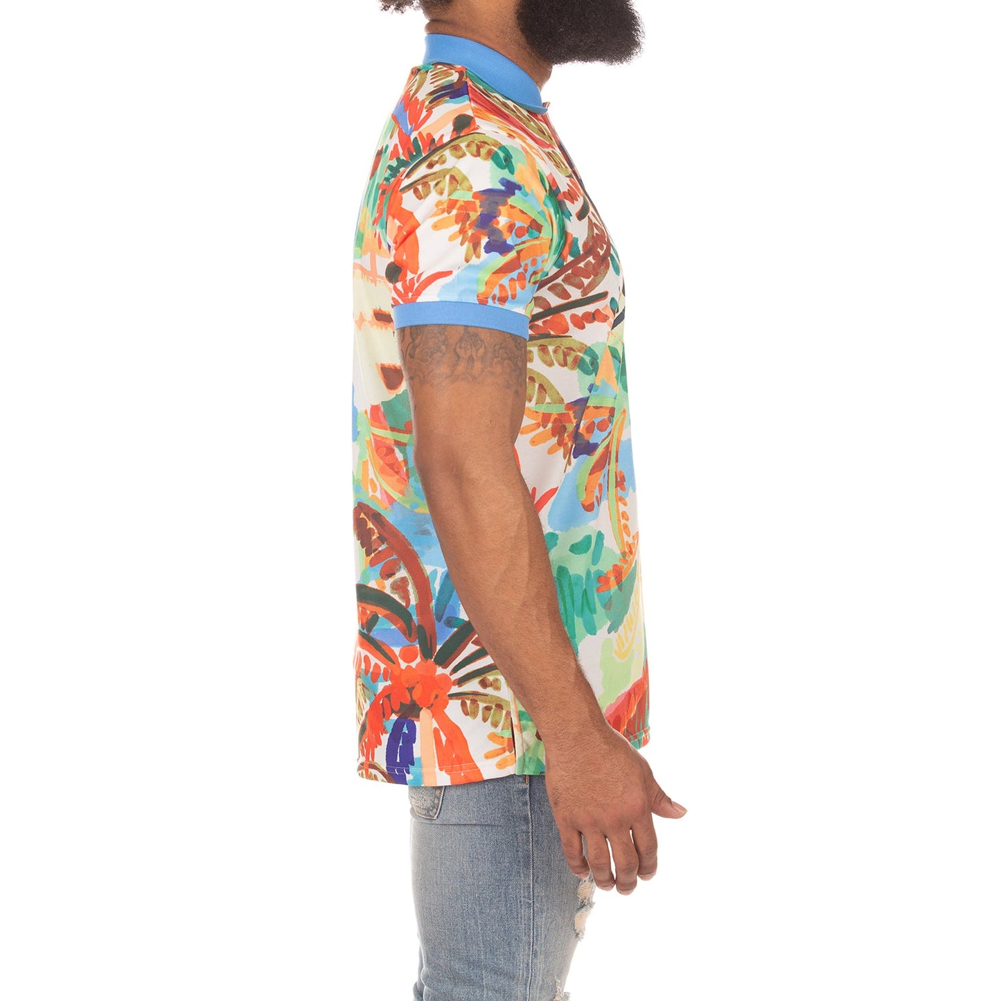 AKOO Men's Reef SS Polo (Azure Blue)