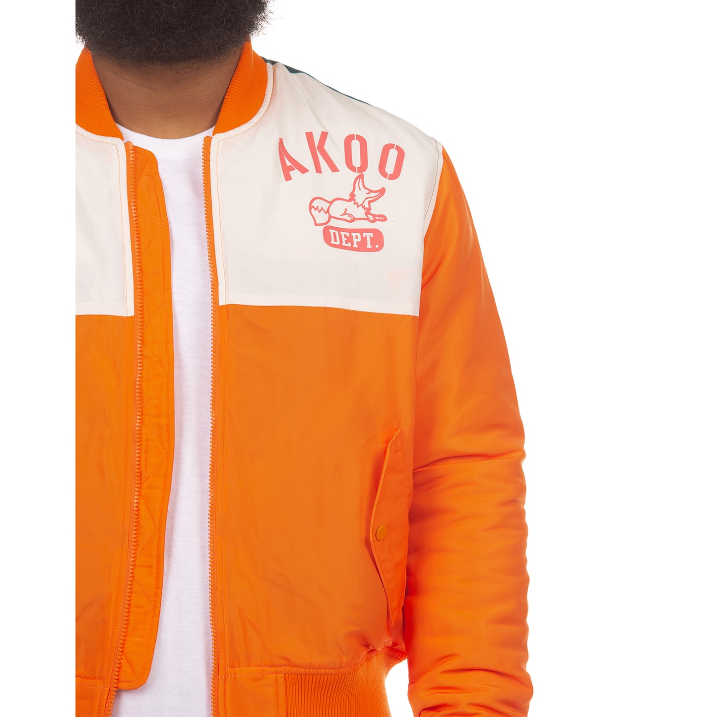 Akoo Men's Flight Bomber Jacket (Orange Tiger)
