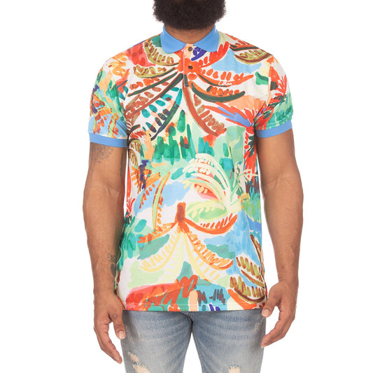 AKOO Men's Reef SS Polo (Azure Blue)