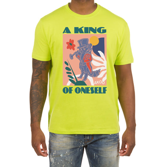 Akoo Mens A King of Oneself SS Tee (Acid Lime)