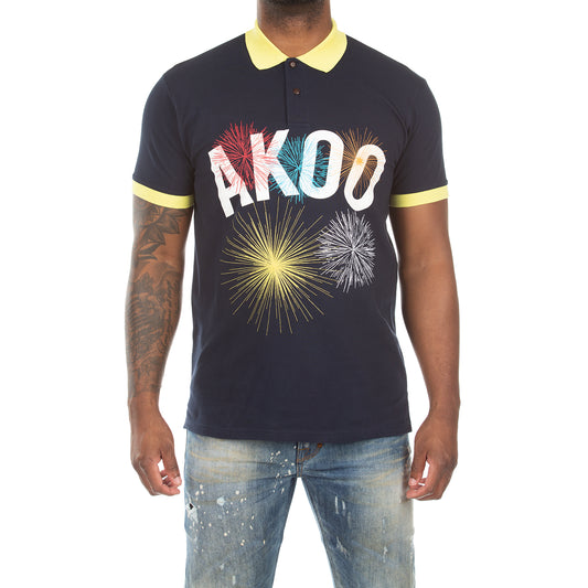 Akoo Mens Big Bang SS Polo (Navy Blazer)